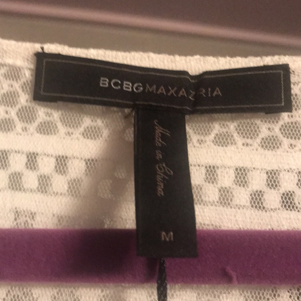 BCBGMAXAZRIA EVANNE BABYDOLL WHITE LACE-UP PEASANT LONG SLEEVE DRESS  SZ MED - Picture 6 of 9